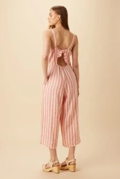 Taya Linen Jumpsuit - Rust Natural Stripe -AGOLDE Shop 10186 Taya Rust Natural Stripe 3