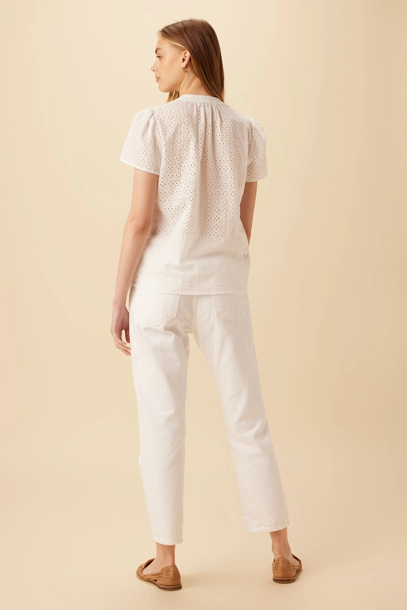 Kole Ecovero Eyelet Blouse - White 3 Kole Ecovero Eyelet Blouse - White - Image 3