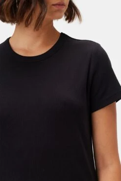 Eleanor Baby Rib Tee - Black -AGOLDE Shop 10194 Eleanor Black Baby Rib 5