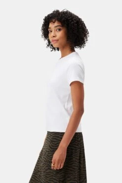 Eleanor Baby Rib Tee - White -AGOLDE Shop 10194 Eleanor White Baby Rib 2