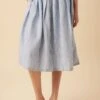 Mariah Linen Skirt - Blue Natural Stripe