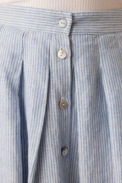 Mariah Linen Skirt - Blue Natural Stripe -AGOLDE Shop 10205 Mariah Linen Blue Natural Stripe 5