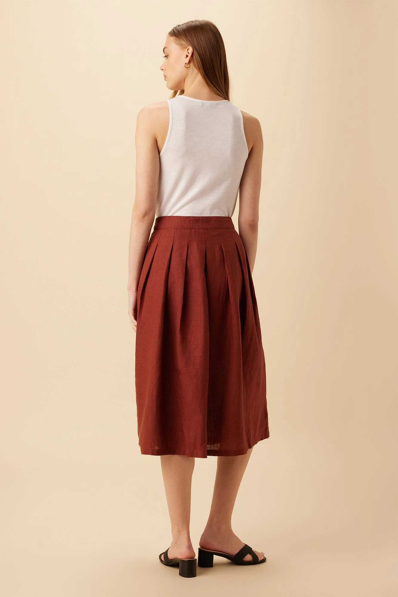 Mariah Linen Skirt - Rust 4 Mariah Linen Skirt - Rust - Image 4