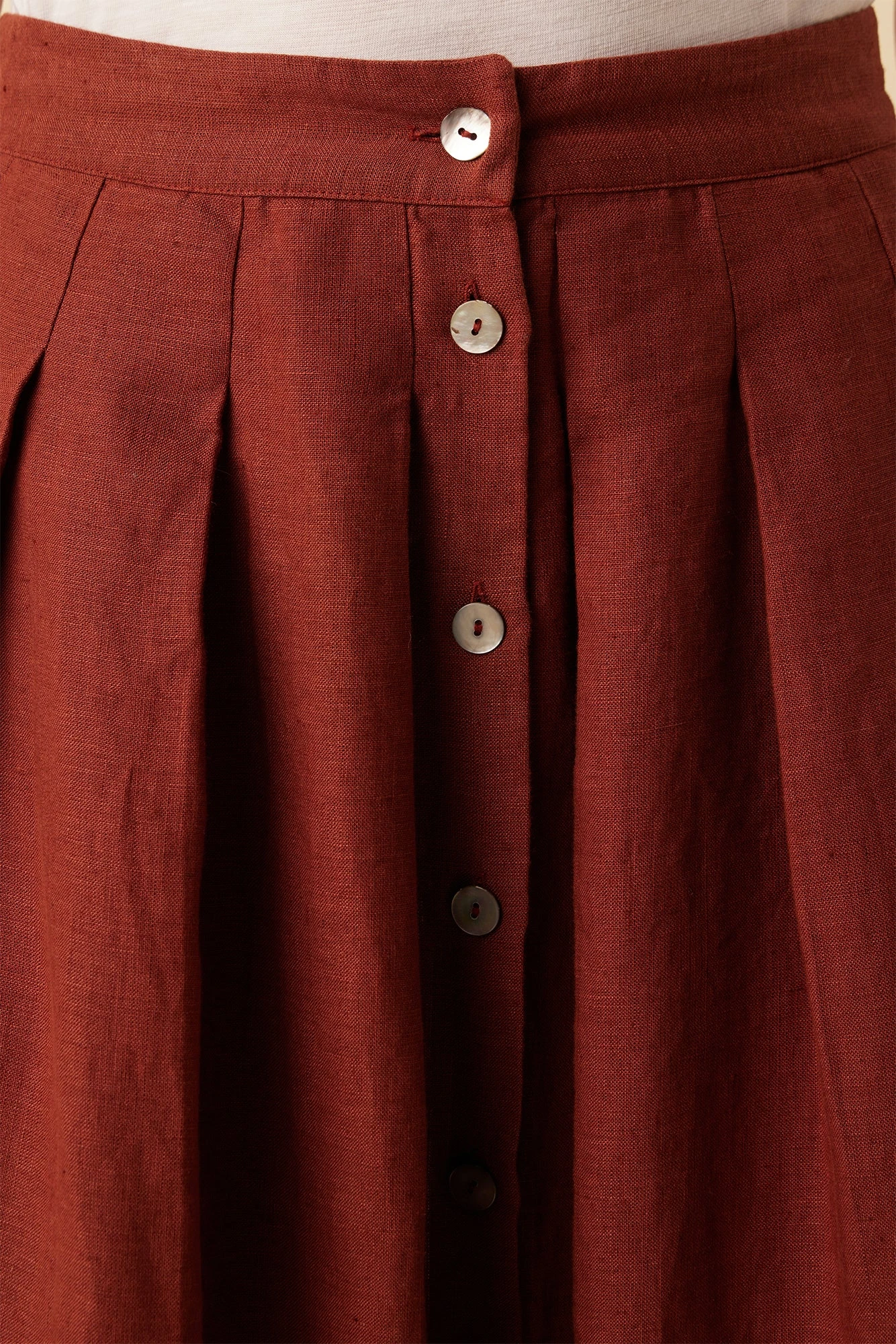 Mariah Linen Skirt - Rust 5 Mariah Linen Skirt - Rust - Image 5