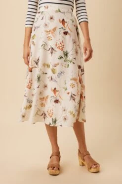 Blaze Washable Silk Skirt - Botanic Floral Ivory 7 Blaze Washable Silk Skirt - Botanic Floral Ivory -AGOLDE Shop 10227 Blaze Silk Lined Botanic Floral Ivory 1