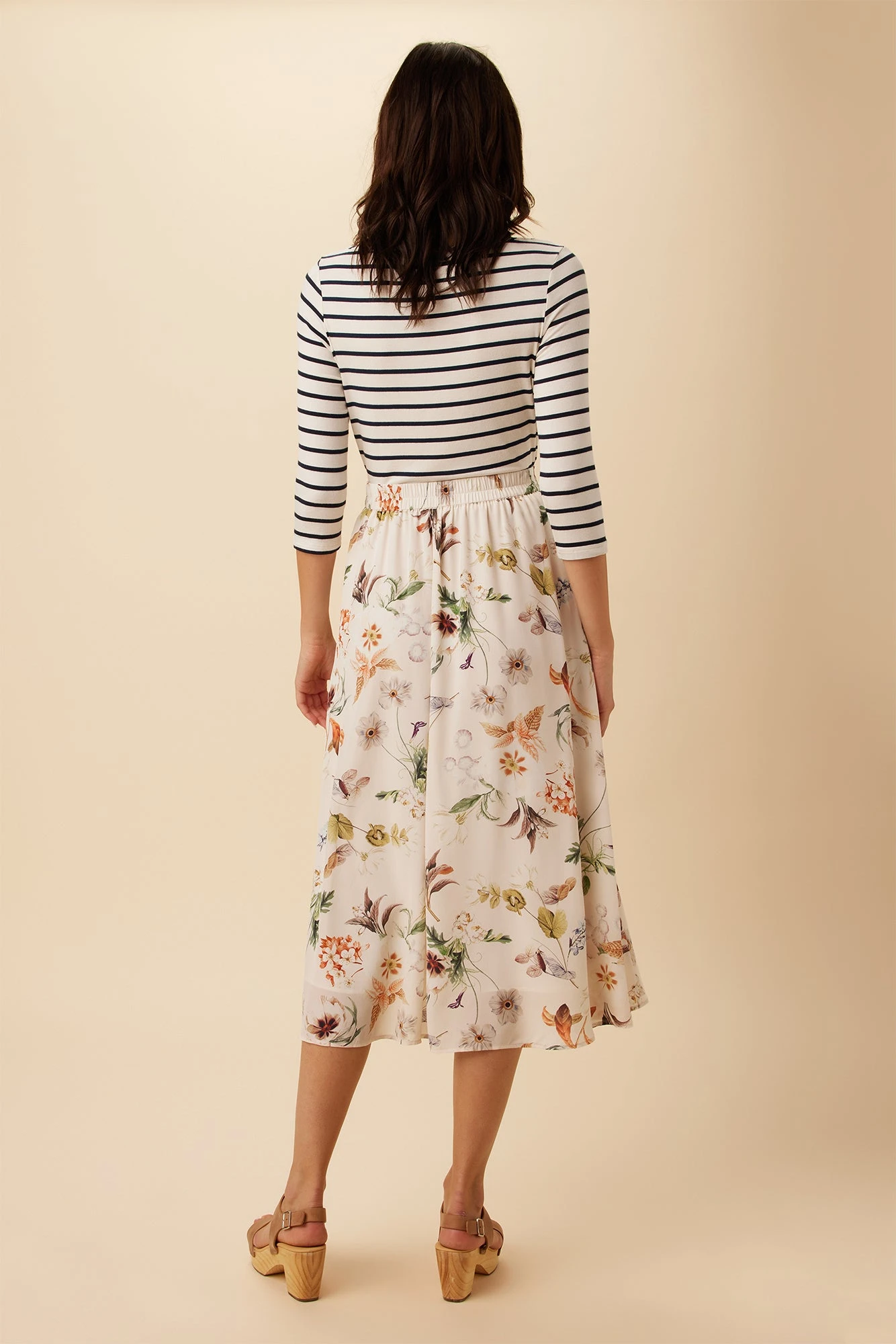 Blaze Washable Silk Skirt - Botanic Floral Ivory 2 Blaze Washable Silk Skirt - Botanic Floral Ivory - Image 2