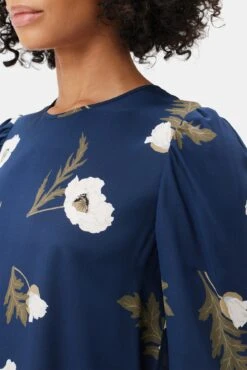 Darla 3/4 Sleeve Washable Silk Dress - Luna -AGOLDE Shop 10237 Darla LS Luna 4