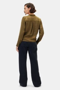 Calais Blouse - Bronzed Olive -AGOLDE Shop 10243 Calais Bronzed Olive 3