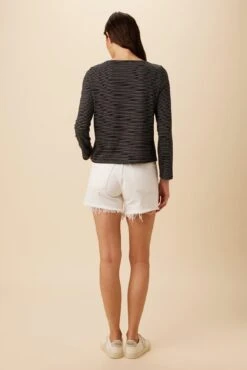 Cecelia Long Sleeve Reverie Slub Tee - Gigi Black Stripe 6 Cecelia Long Sleeve Reverie Slub Tee - Gigi Black Stripe -AGOLDE Shop 10271 LS Cecelia Gigi Black Stripe 3