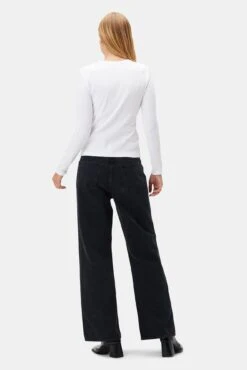 Eleanor Long Sleeve Baby Rib Tee - White -AGOLDE Shop 10277 Eleanor LS White 3