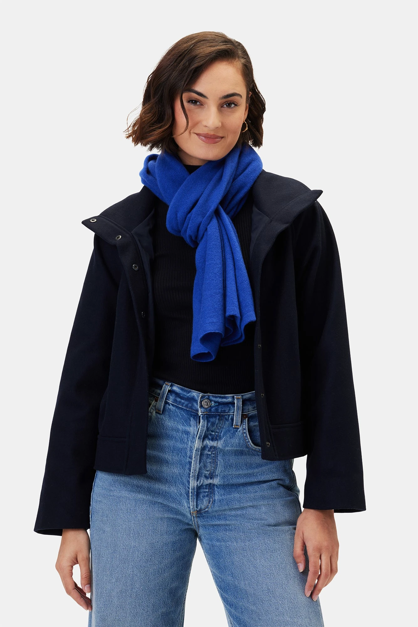 Jolie Cashmere Scarf - Cobalt 1 Jolie Cashmere Scarf - Cobalt