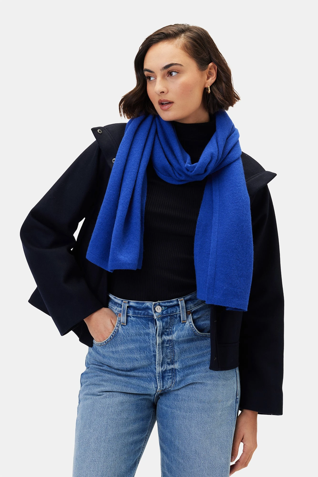 Jolie Cashmere Scarf - Cobalt 2 Jolie Cashmere Scarf - Cobalt - Image 2