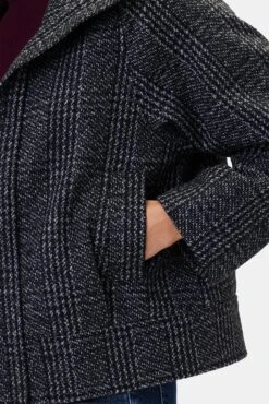 Joelle Wool Twill Jacket - Black Grey Plaid -AGOLDE Shop 10307 Joelle Black Grey Plaid 5