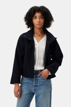 Joelle Wool Twill Jacket - Dark Navy