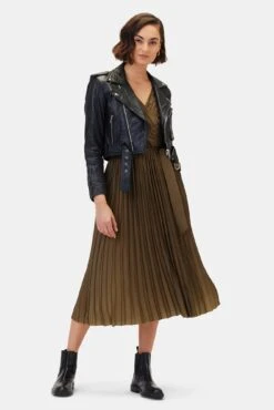 Cambria Dress - Bronzed Olive -AGOLDE Shop 10312 Cambria Bronzed Olive 4