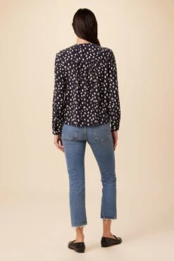 Kaya Washable Silk Blouse - Pebble Dot Black -AGOLDE Shop 1068 Kaya Viscose Pebble Dot Black 3
