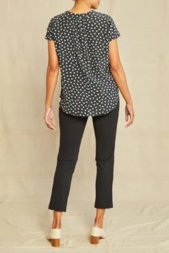 Renata Washable Silk Blouse 22 Renata Washable Silk Blouse -AGOLDE Shop 1068 Renata Heart Black Ivory 3421 web