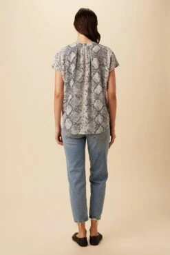 Renata Washable Silk Blouse - Serpentine -AGOLDE Shop 1068 Renata Serpentine 3