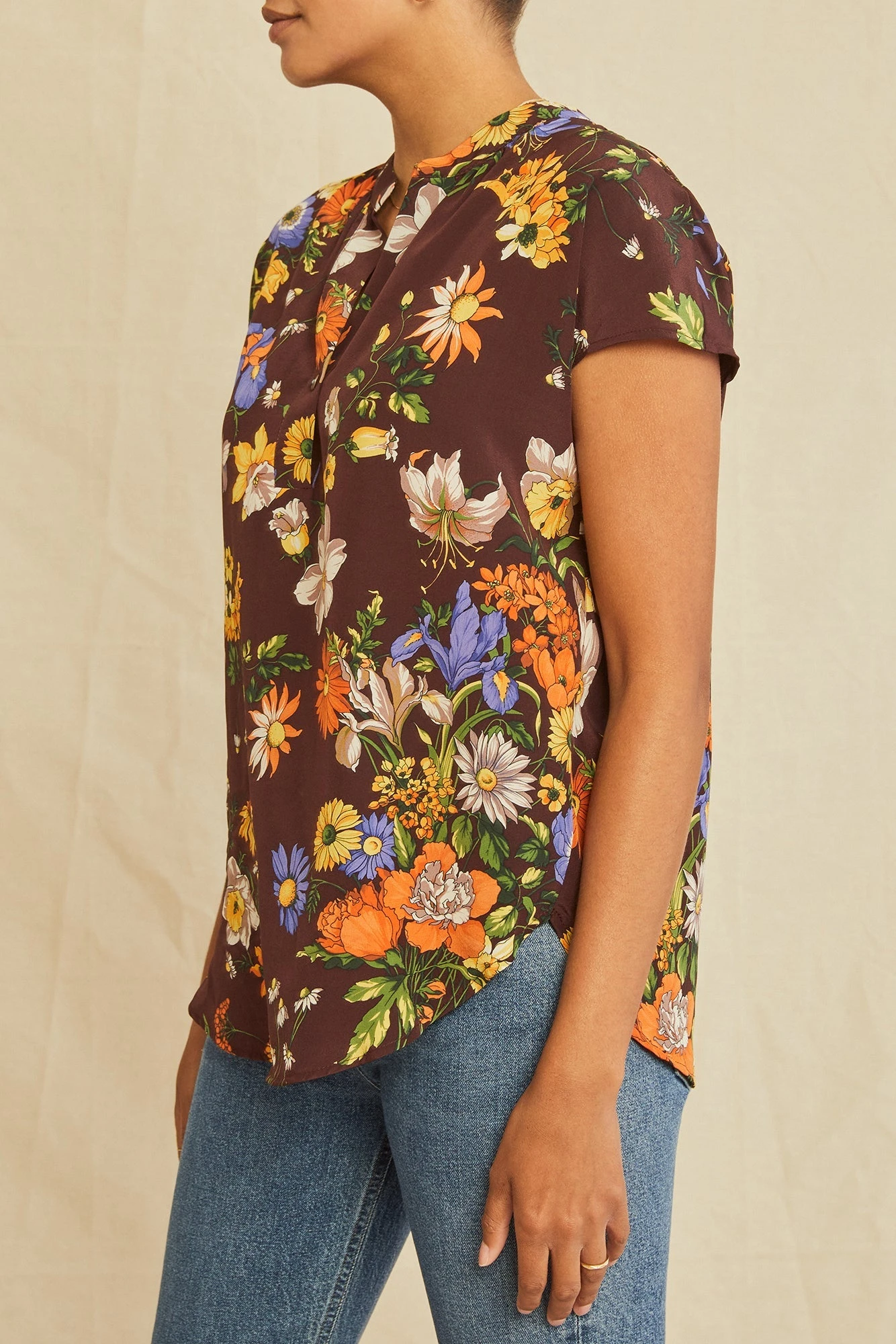 Renata Washable Silk Blouse - Palermo Print 2 Renata Washable Silk Blouse - Palermo Print - Image 2