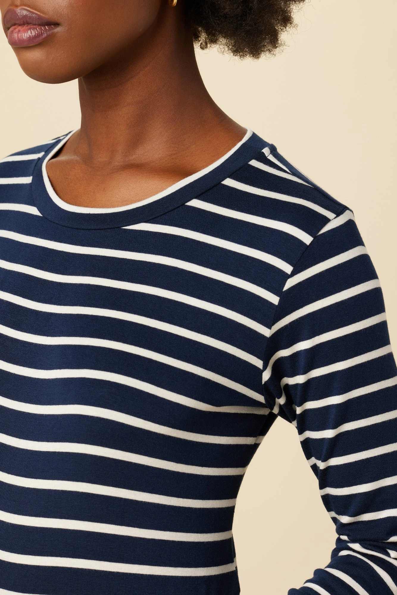 Berkeley Long Sleeve Dream Knit Tee - Basque Stripe 4 Berkeley Long Sleeve Dream Knit Tee - Basque Stripe - Image 4