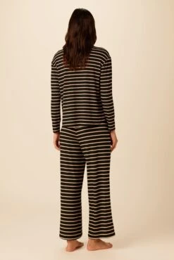 Lark Dream Knit Pajama Pants - Harbor Black And Soft Pink -AGOLDE Shop 10 0236 Lark Harbor Black and Soft Pink 3