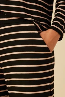 Lark Dream Knit Pajama Pants - Harbor Black And Soft Pink -AGOLDE Shop 10 0236 Lark Harbor Black and Soft Pink 5