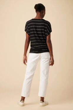 Mayr Dream Knit Tee - Black Havana Stripe -AGOLDE Shop 10 7044 Mayr Havana Stripe Black 3