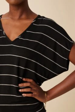 Mayr Dream Knit Tee - Black Havana Stripe -AGOLDE Shop 10 7044 Mayr Havana Stripe Black 4