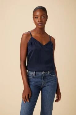 Barlow Cottonseed Cupro Cami - Navy