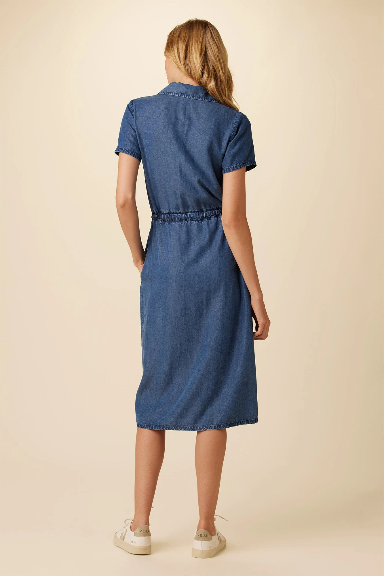 Hillary Eco Chambray Dress - Indigo 3 Hillary Eco Chambray Dress - Indigo - Image 3