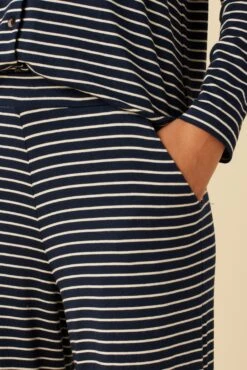 Lark Dream Knit Pajama Pants - Navy And White -AGOLDE Shop 12 0236 Lark Harbor Amsterdam Stripe Navy White 5
