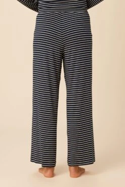 Lark Dream Knit Pajama Pants - Navy And White -AGOLDE Shop 12 0236 Lark Harbor Amsterdam Stripe Navy White 6
