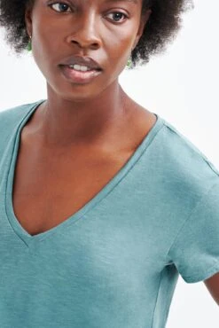 Joline Reverie Slub Tee - Eucalyptus -AGOLDE Shop 1334 Joline Eucalyptus 1402 web 7cd66527 aa23 4c22 bac3 2b00f61e1775