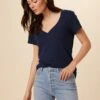 Joline Reverie Slub Tee - Navy Slub