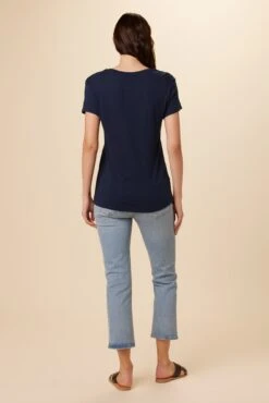 Joline Reverie Slub Tee - Navy Slub -AGOLDE Shop 1334 Joline Navy 3