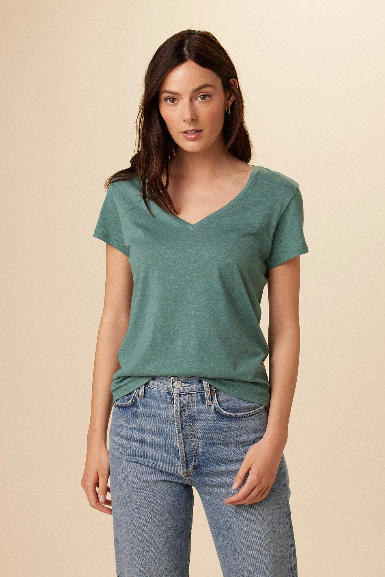 Joline Reverie Slub Tee - Pine 1 Joline Reverie Slub Tee - Pine