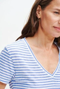 Joline Reverie Slub Tee - Soleil Stripe Sky -AGOLDE Shop 1334 Joline Soliel Stripe Sky Ivory 2098 web 75bda42e f6c2 4855 ad3f 910022094fdc