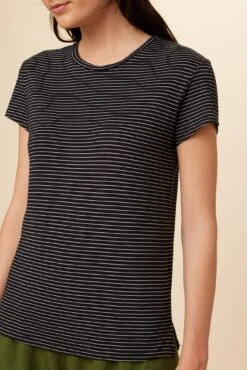 Leif Tencel Slub Tee - Gigi Black Stripe -AGOLDE Shop 1335 Leif Gigi Stripe Black 4