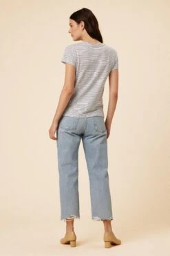 Leif Tencel Slub Tee - Gigi White Stripe -AGOLDE Shop 1335 Leif Gigi Stripe White 3