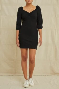 Ingrid Paris Rib Dress - Black