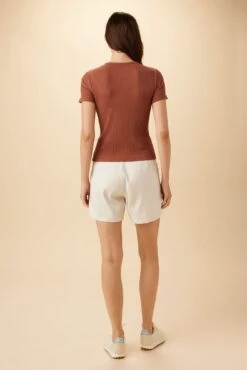 Eleanor Paris Rib Tee - Earth -AGOLDE Shop 14 10194 Eleanor Earth 3