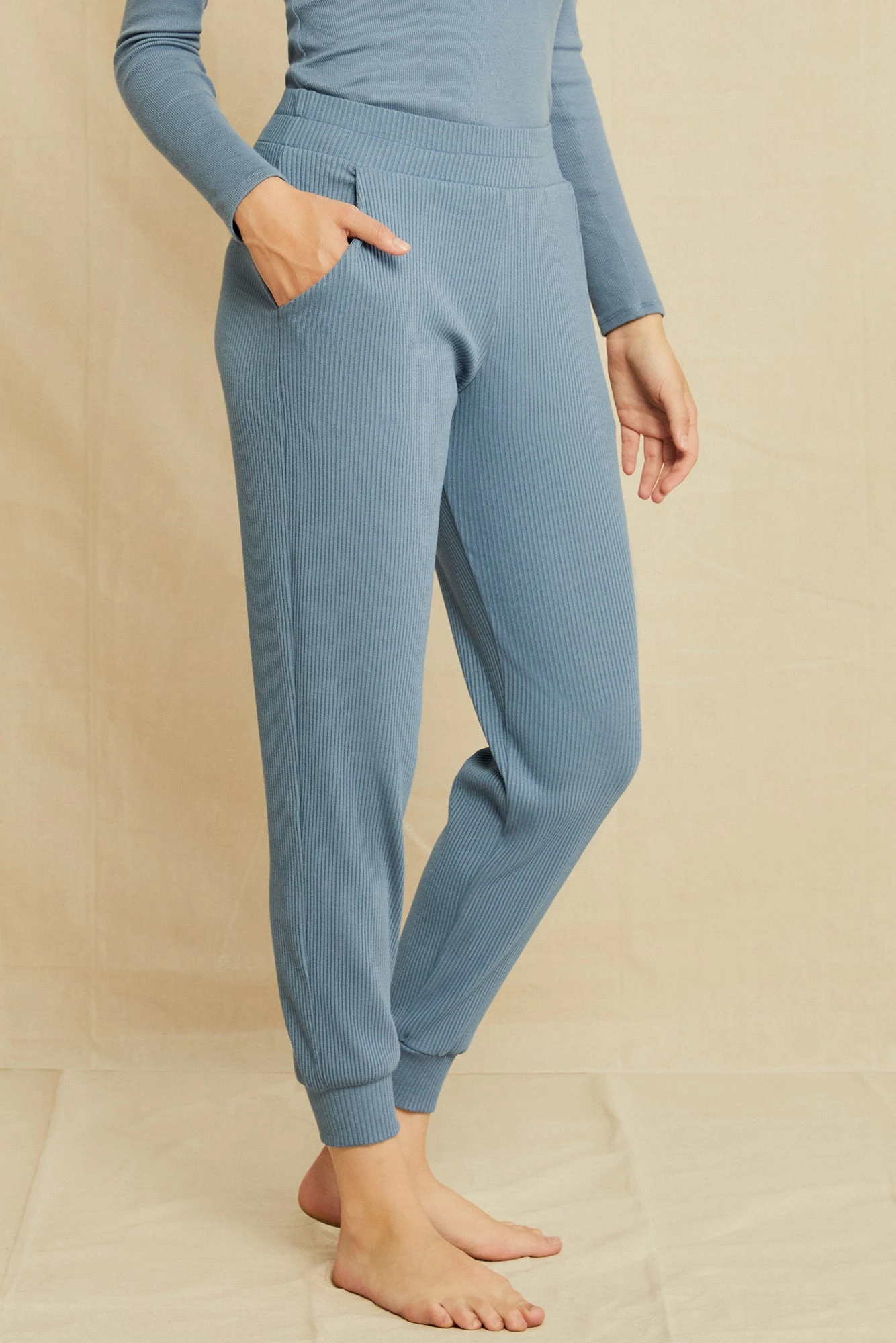 Skylar Paris Rib Joggers - Horizon 2 Skylar Paris Rib Joggers - Horizon - Image 2