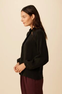 Papillon Cottonseed Cupro Blouse - Black -AGOLDE Shop 20 0156 Papillon Black 2