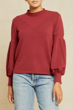 Maggie Luxe Fleece Top - Mulberry