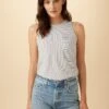 Sadie Tencel Slub Tank - Gigi White Stripe