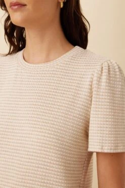 Odilia Scallop Knit Tee - Natural Oatmeal -AGOLDE Shop 2304 SS Scalloped Odilia Natural Oatmeal 4