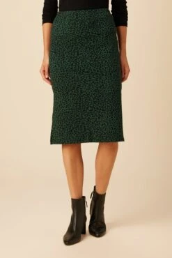 Vindy Reverie Knit Skirt - Forest Leopard