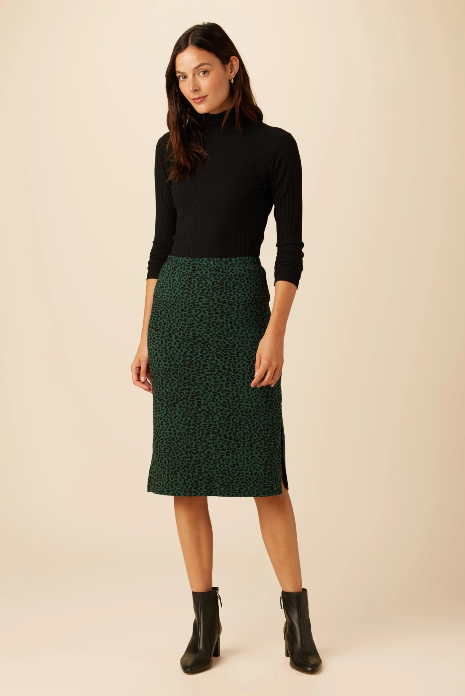 Vindy Reverie Knit Skirt - Forest Leopard 2 Vindy Reverie Knit Skirt - Forest Leopard - Image 2