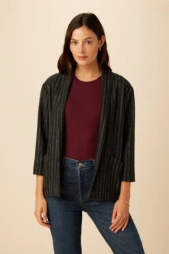 Viva Upcycled Wool Jacket - London Stripe