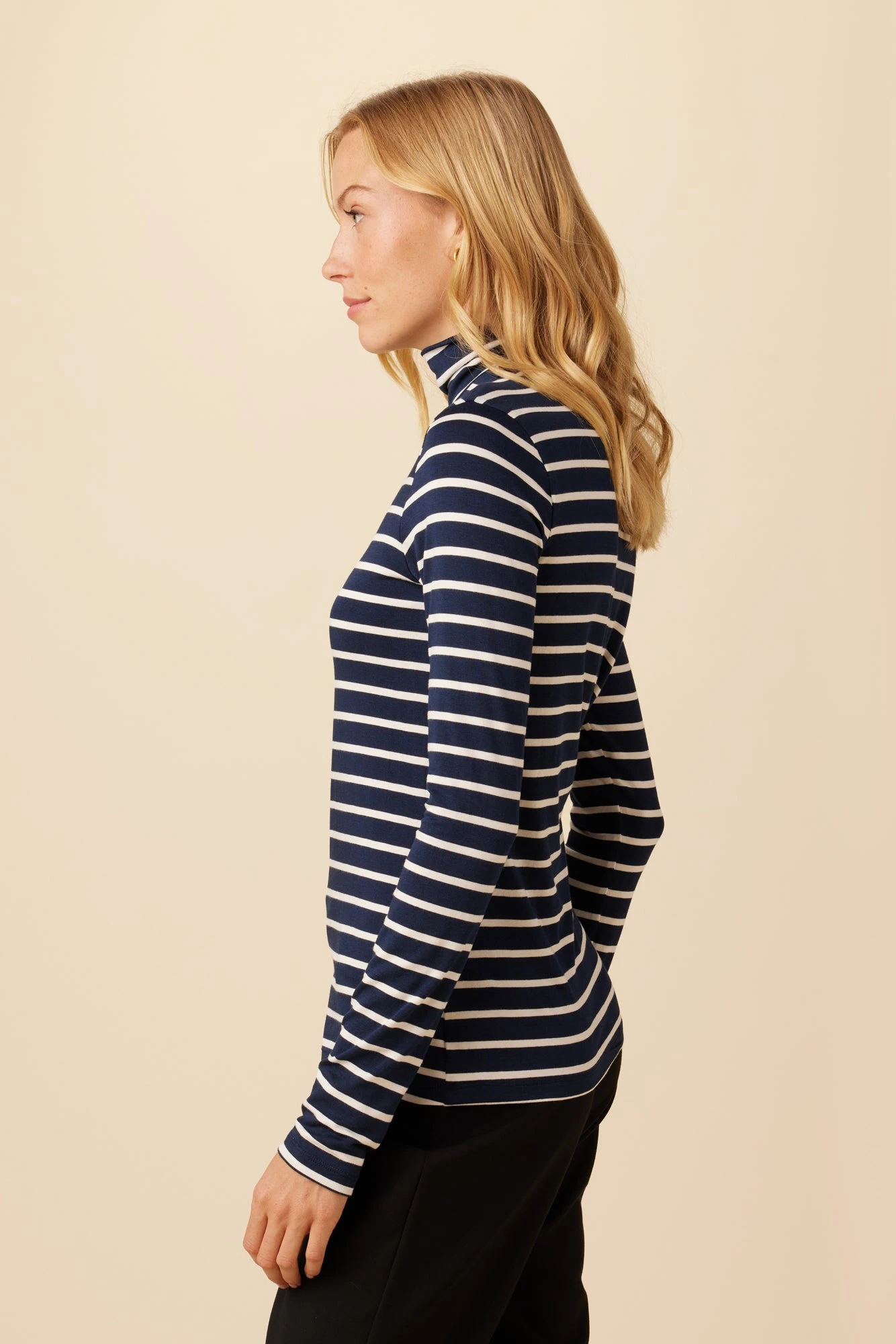 Flannery Dream Knit Turtleneck - Basque Stripe 2 Flannery Dream Knit Turtleneck - Basque Stripe - Image 2